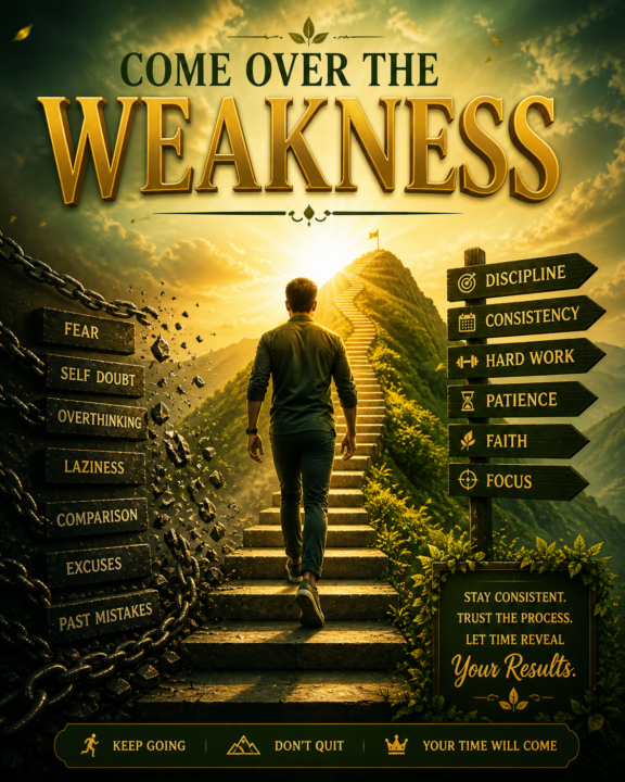 Rise above your weaknesses—every small step forward makes you stronger.