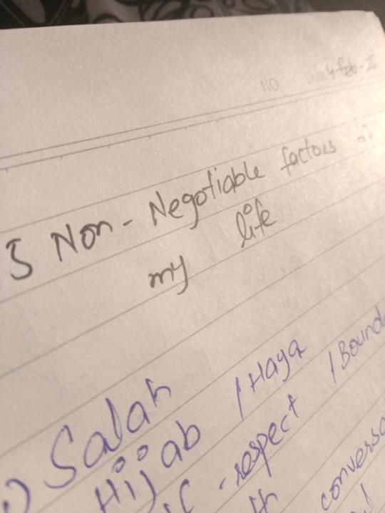 Non-Negotiable factors