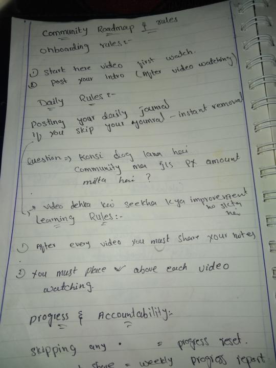 Community Road map and Rules