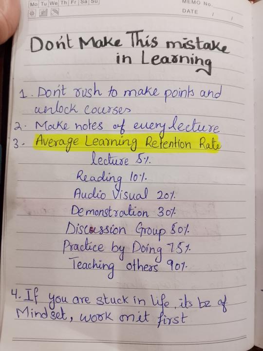 Notes of "Avoid these mistakes in learning"