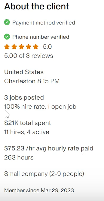 how to read "About the client" ? need guidance