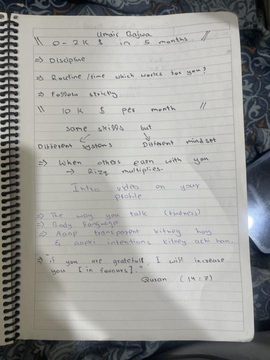 Umair Bajwa $10k+ journey Notes