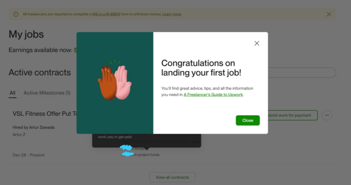 Got First Job On Upwork 
