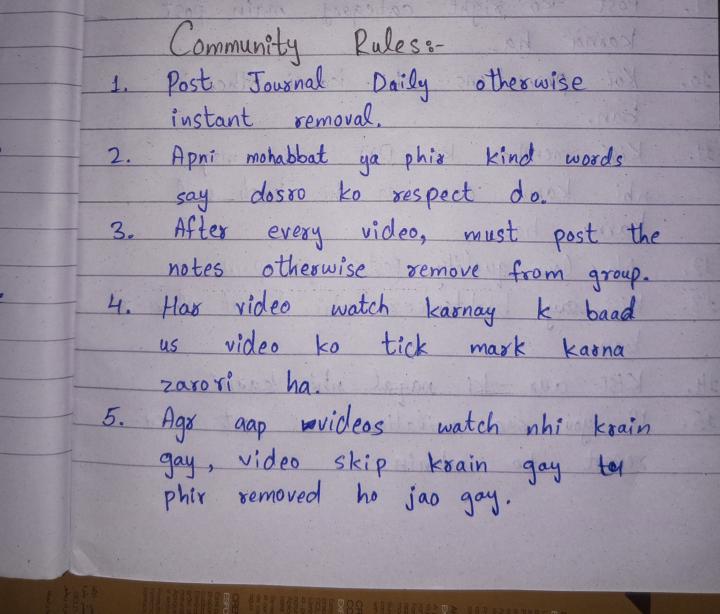 Start Here course: ( Community Rules Video)