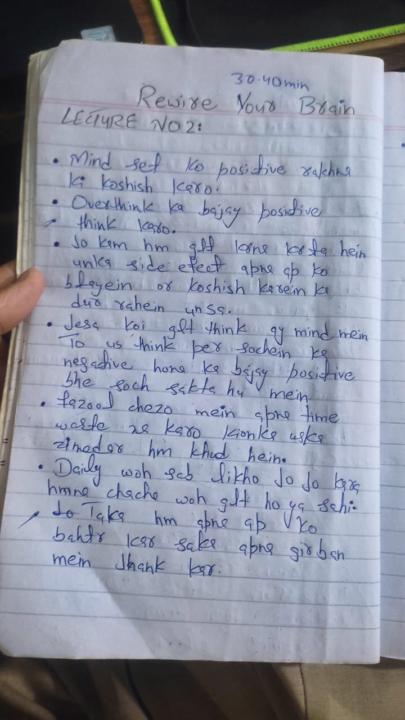 28/12/25 Day 2 After Watching Mental Mastery Vedio 2 (Rewire Brain)