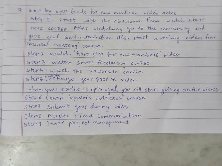 step-by-step guide for new members video notes
