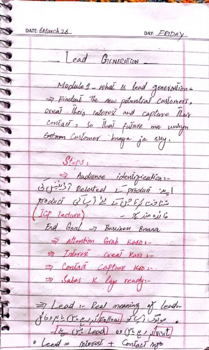 Lead Generation [ Module #01]