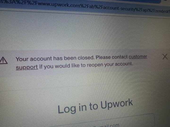 Upwork Account Closed by Mistake 