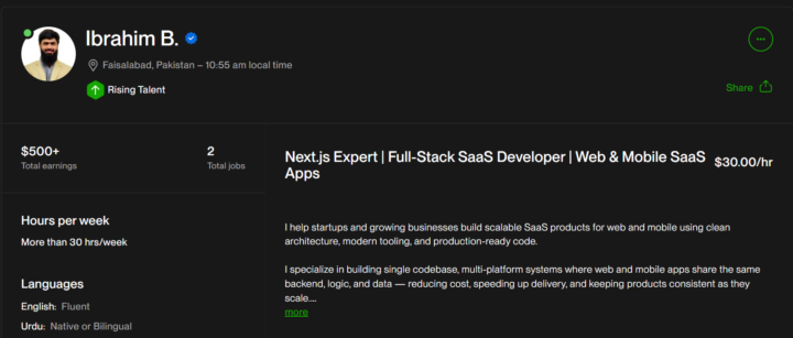 Rising Talent badge on Upwork!