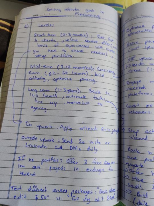 Setting realistic goals in Freelancing 