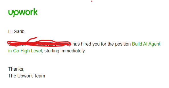Just Close first client on Upwork