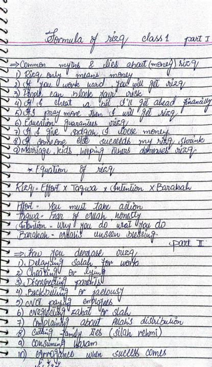 Formula of rizq class 1&2