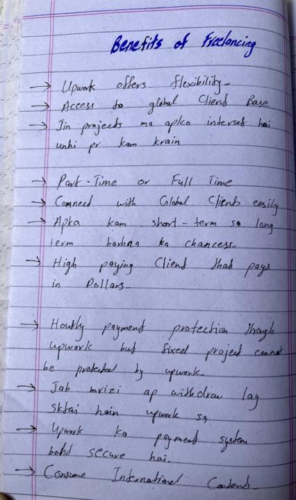 Watched Lec 4 - Learn Smart freelancing