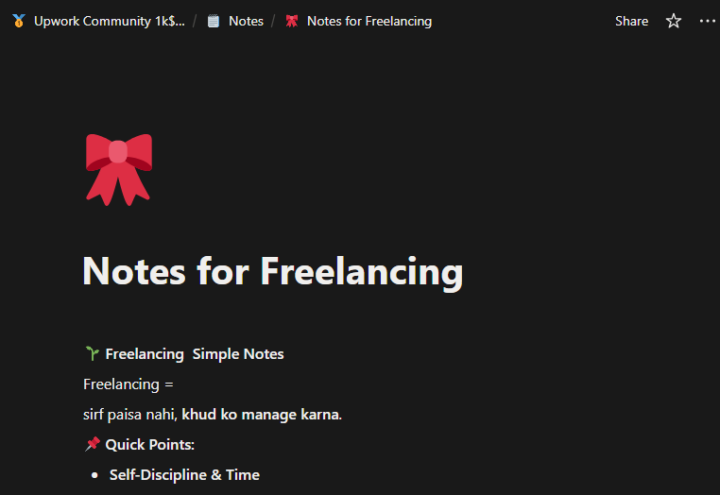  🌱 How to Start Freelancing in 2026 Notes (highlighted Points)