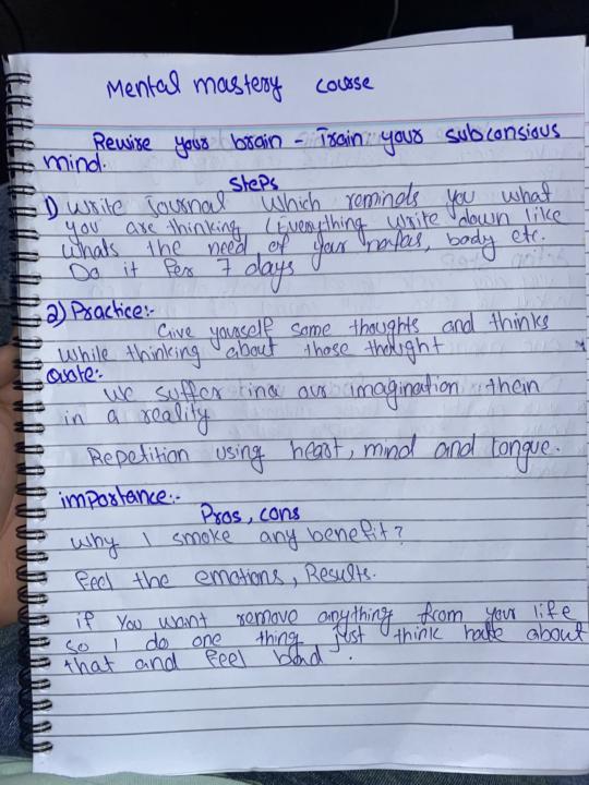 Mental mastery course