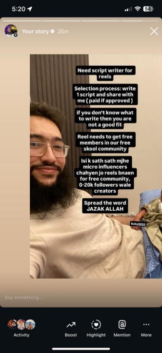 Need Script Writer For Reels