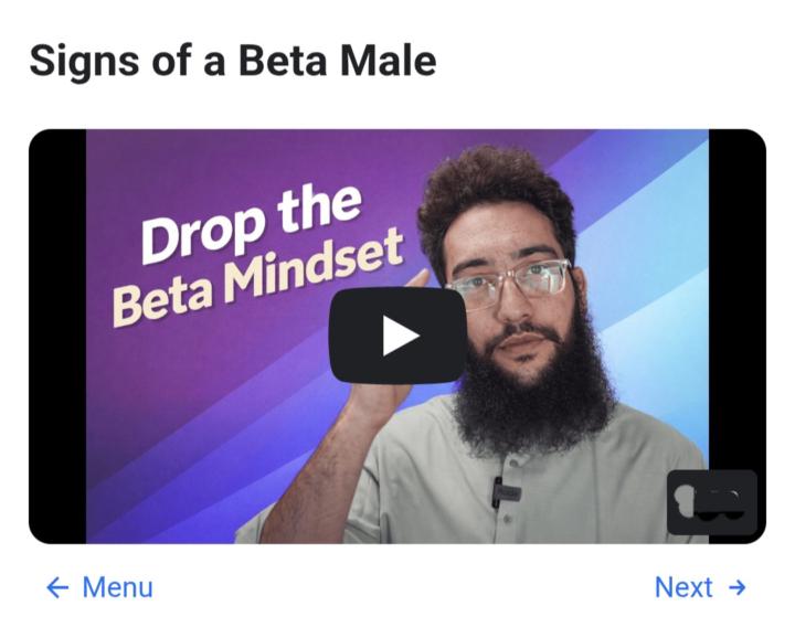 Drop the Beta mindset, Love of ALLAH