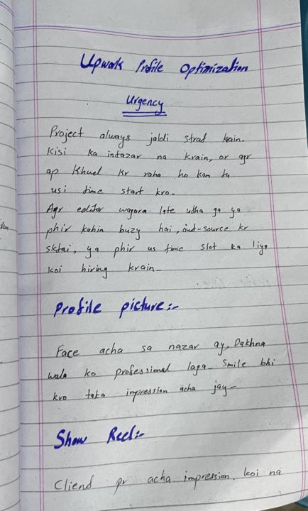 Watched Upwork Profile optimization lectures