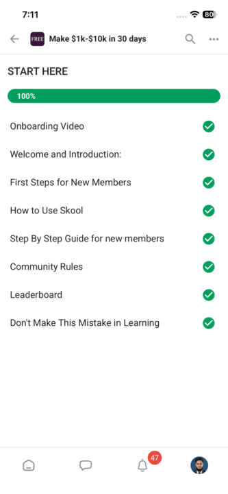 Completed Start here Course 