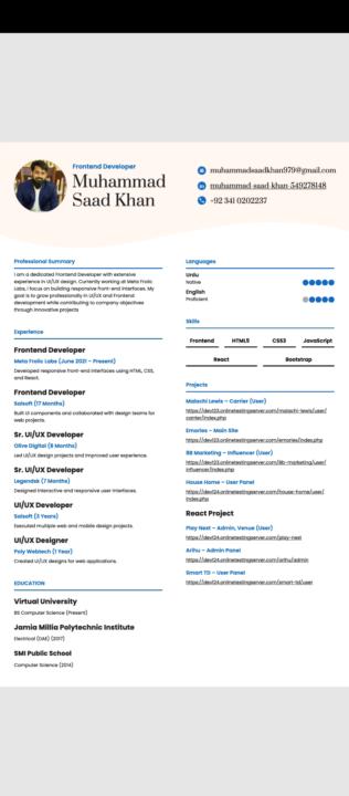 Urgently Looking for Frontend Developer Job