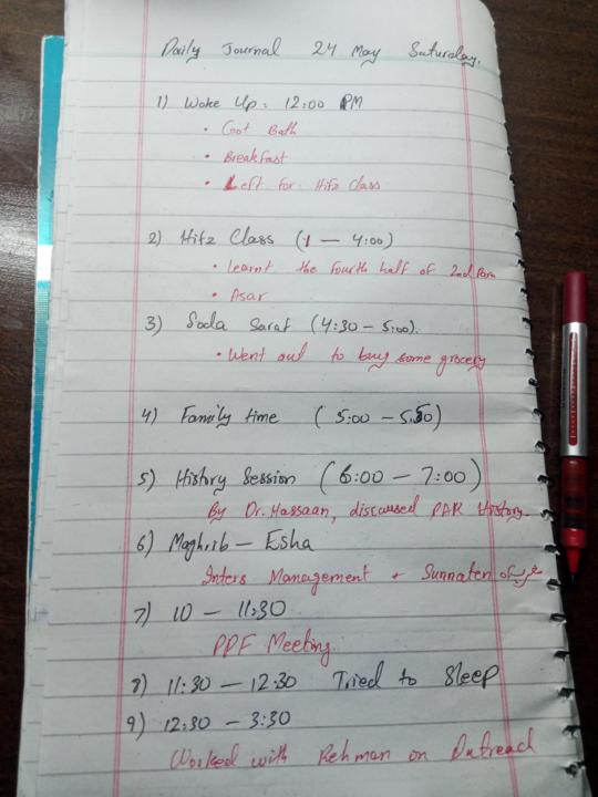 Day 2 | Daily Journal 2 — 24 May, Saturday