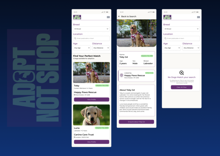 🐾 Pet Adoption Platform – UX/UI Case Study