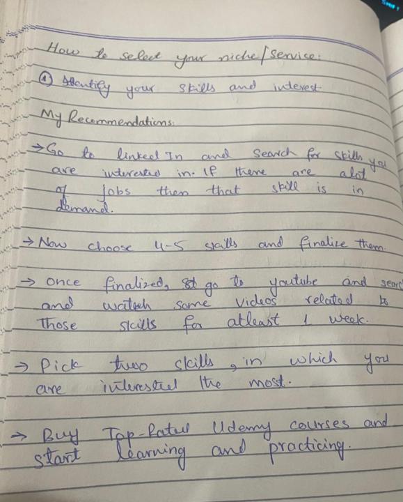 How to select your niche/service/skill