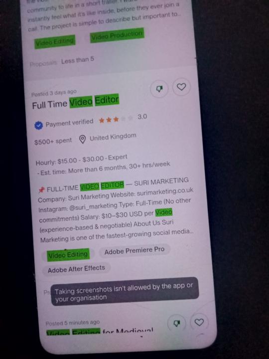 Upwork screenshot error ⚠️