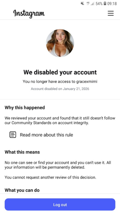 My IG Account got BANNED