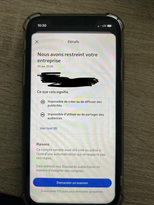 Ad account restricted