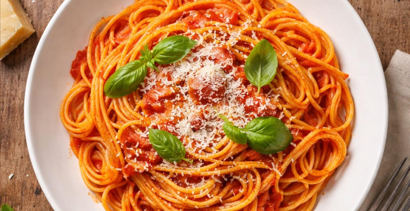 Pasta al Pomodoro (Pasta with tomato sauce)
