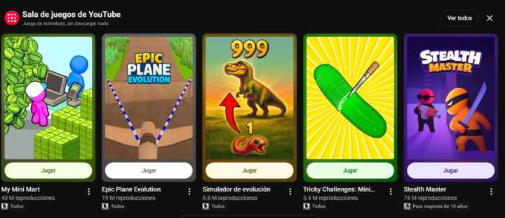 Juegos en Youtube