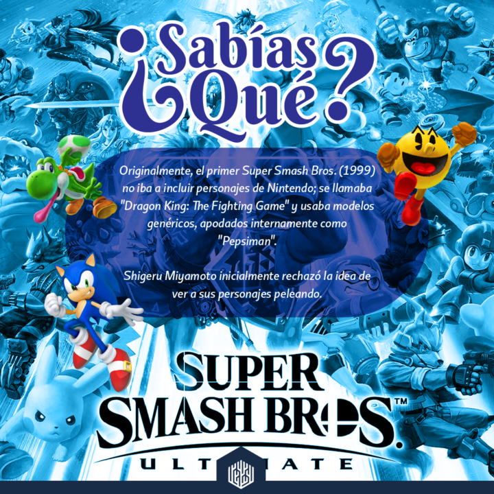 🎮👀 ¿Sabías que el primer Super Smash Bros. casi NO tenía personajes de Nintendo?
