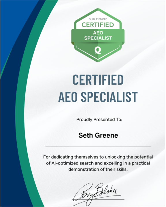 I am now Answer engine certified!