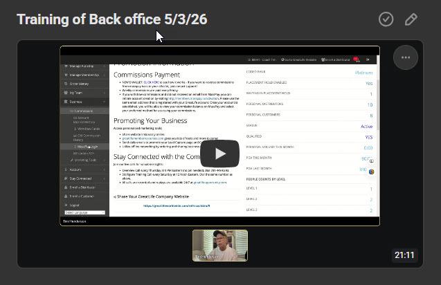 GLWW Back office Training