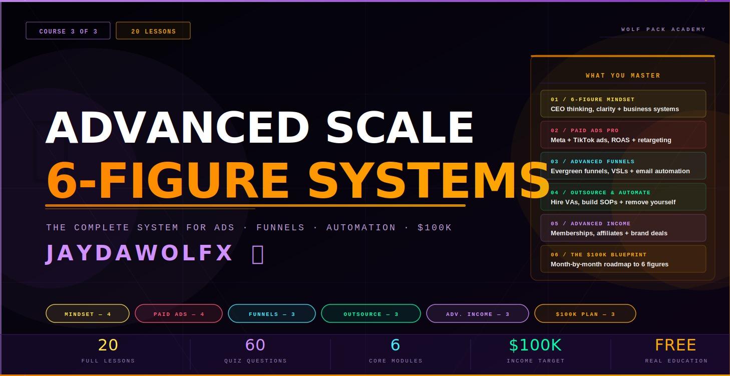 Advance Scale 6-Figure System