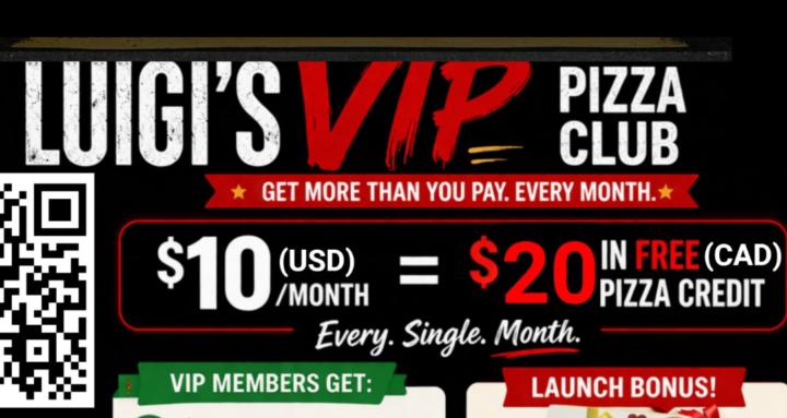 🍕Luigi's VIP Pizza Club