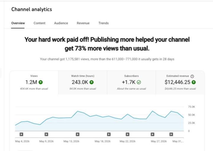 $12,446.25 in 28 Days — The Power of Consistency + YouTube Revenue Automation! 💰📈