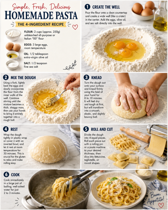 Home made Clean ingredient Pasta 