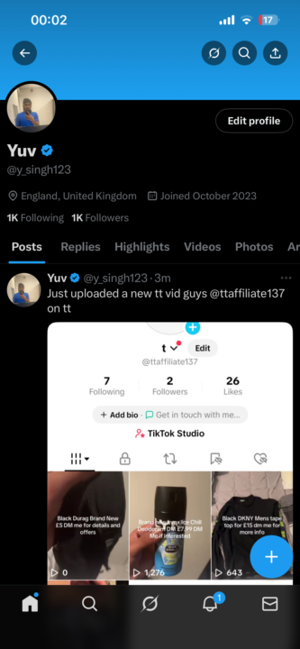 Hit 1K followers on X