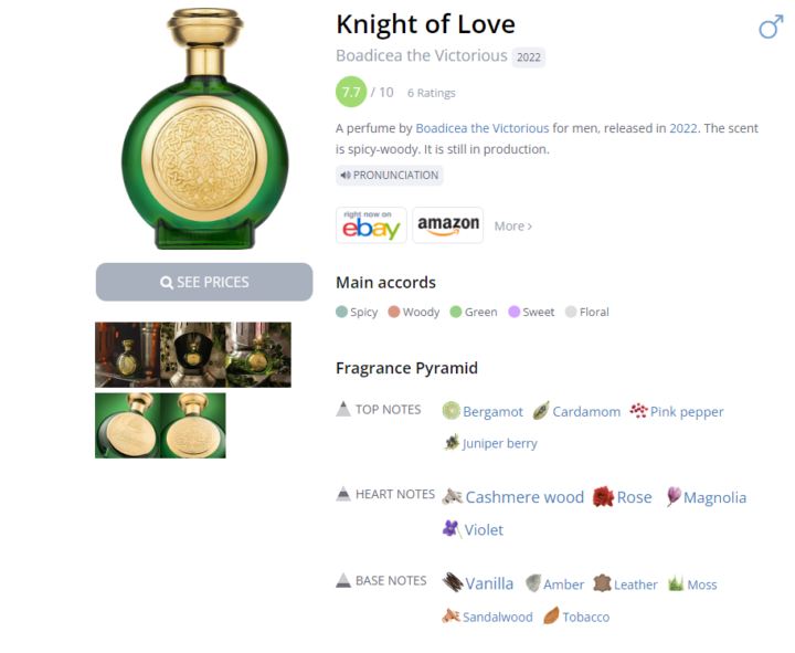 SOTD Knight of Love by Boadicea