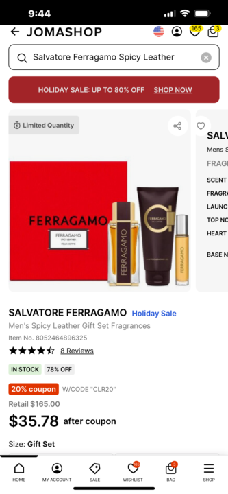 Salvatore Ferragamo Spicy Leather Deal