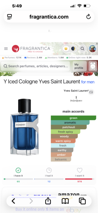 SOTD: Y Iced Cologne