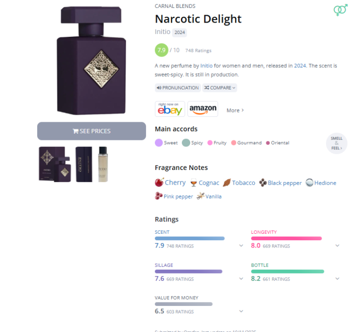 SOTD   Carnal Blends Narcotic Delight by Initio