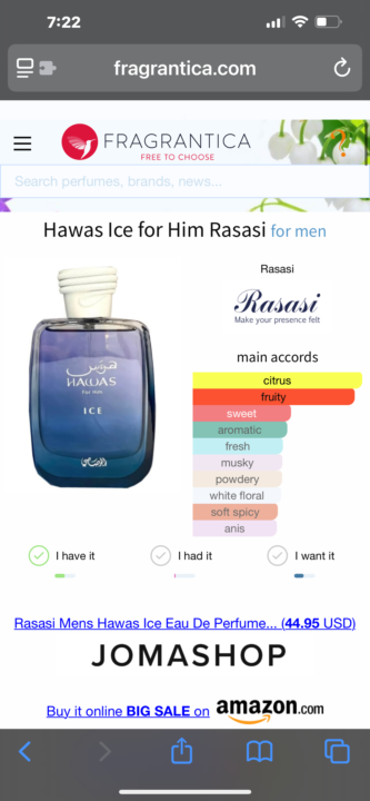 SOTD: Rasasi Hawas Ice