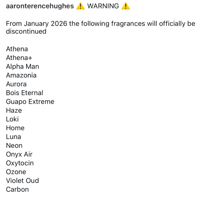 ATH Discontinuing 17 Fragrances