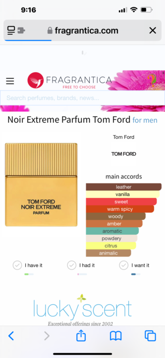 SOTD: Tom Ford Noir Parfum