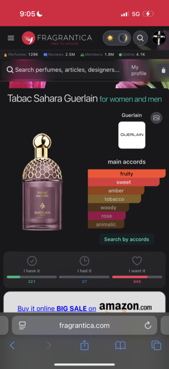 SOTD- Tabac Sahara by Guerlain