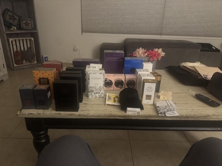 Final fragrance hall unpacked need to take out of the boxes. Will inventory and categorize.