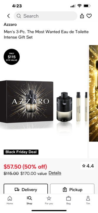 Azzaro EDT intense gift set Black Friday